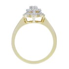 Art Deco Flower Style Lab Created Diamond Victorian Engagement 14k Gold Fn Rings
