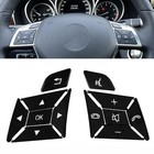 12pcs Black Steering Wheel Button Cover Interior Decoration Trim Replacement 