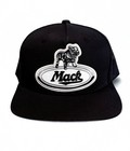 Mack Truck Embroidered Bulldog Logo Snapback Hat Black white Adjustable Mesh Cap