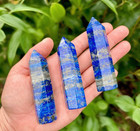 Natural Lapis Lazuli Tower Point Reiki Healing Crystal Wand Obelisk Home Decor