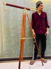 Handmade Brass Telescope Adjustable Wooden Tripod Nautical Maritime Spyglass Vin