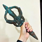 Antique Vishnu Trident Trishul Bayon Khmer Bronze Deity Vajra Indra Dorje  17972