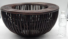 Vtg Mid Century Very Large Pencil Reed 18 5  X 11  Bamboo Rattan Planter Basket
