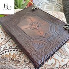 Leather 3 Ring Binder Grimoire Leather Binder Cover Notebook Over Size Folder