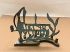 Vintage 1950s Judaica Bronze Hanukkah Menorah 6 5  Tall   Made In Israel