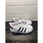 Adidas Kids Leather Superstar Sneakers Shoes Athletic White And Black Size 8 5