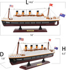 Rms Titanic Model Wooden Cruise Ship Model 14  Fully Assembled Display Nautical 