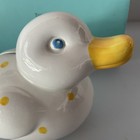 Vintage Tiffany   Co Piggy Bank Duck With Yellow Dots  Italy  Hand Painted