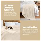 Superior Super Soft Plush Fleece Blanket  Adult teen  Full 82  X 92   Ivory