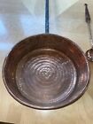 Vintage 19th Century Hammered Copper 10 Qt Sauce Pan Skillet Cookware 35     spoon