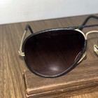 New Vintage 80s Roc Taiwan Aviator Faux Leather Pattern Frame Sunglasses