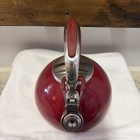      Kitchenaid Whistling Tea Kettle 2 Quart Stainless Steel Deep Red Works Great 