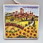 San Gimignano Italy Ceramic Decorative Art Tile Souvenir Tuscan Hill Town - Read
