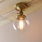 Industrial Semi-flush Mount Ceiling Light Vintage Glass Shade Pendant Lighting