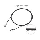 4pcs Lanyard Cable  100cm X 2mm Stainless Steel Wire Cable With Loops  Black