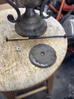 Vintage Antique Round Oak Parlor Wood Stove Ornate Topper Cast Iron - Parts 