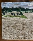 Vintage Ny 1970s Sherry Schreiber Landscape Woven Fiber Art Textile Wall Hanging