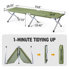 Alvantor Folding Camping Cot For Adults 74 X 28 X 18 Aluminum Frame Green