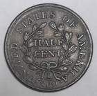 1804 Draped Bust Us Half Cent Crosslet 4 With Stems 