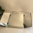 Vintage Tri-fold Vanity Table Top Or Wall Hanging Mirror With Vines Decor