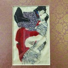 Antique Art Framed Shunga Hand-painted Period Piece Silk Painting Collectors