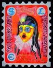 Art Painting Contemporary Original Pop Portrait Postage Stamp Transylvania Aceo