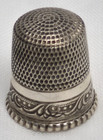 Antique Simons Brothers Sterling Silver Thimble  Scrolls With Dots  8