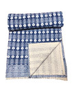 Block Print Kantha Quilt Cotton Indian Bedspread Handmade Bedding Blanket Throw