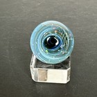 Handmade Contemporary Art Glass Marble 1  Blue Vortex W  Crushed Opal   Uv Glow 