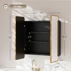 Homcom 30  X 24  Medicine Cabinet W  Mirror  Adjustable Shelves  Gold Tone