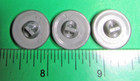  3  Vintage 11 16  Czech Triad Design Gray Glass Self Shank Buttons-w807