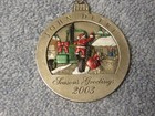 2003 John Deere Pewter Christmas Ornament   Black Cloth Bag