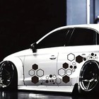 52 Pcs Honeycomb Decals Vinyl Hexagonal Graphics Sticker Car Body Side Black