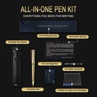 Luxury Gold Fountain Pen Fine Nib Set With Ink Cartridges  Converter   Case