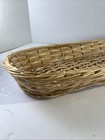 Vtg Lg Splint Willow Wicker Bread Basket Baguette French Country Cottage 18   