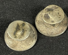 Pair Of Queen Victoria One Rupee Silver Coin Made Into Buttons