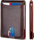 Rfid Blocking Men Slim Bifold Money Clip Wallet Front Pocket Credit Card Holder