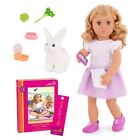 Our Generation Tabby Posable 18   Doll With Pet Bunny Plush   Storybook