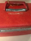 Vintage Red Samsonite Silhouette Vanity Train Luggage Cosmetic Case