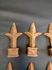 8 Vtg Cast Iron Finials Gate Fence Post Topper Spike Spear --  Rusty Weathered