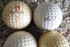 4 1960 s Dimple Golf Balls-top Notch  Longflite  Blue Flash And The Hawk