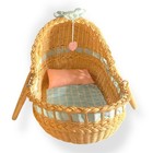American Girl Pleasant Company Bitty Baby Wicker Moses Basket Bassinet   Bedding