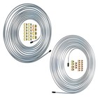  25 Ft  Of 3 16 And 1 4 Galvanized Steel Brake Line Kit With 16   16 Fittings 