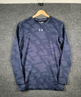 Under Armour Coldgear Shirt Mens Xl Blue Long Sleeve Compression Camo Stretch