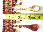  sold By The Yard  4    Tear Drop Beaded Trim Fringe Gimp Top  Wine   Amber Color