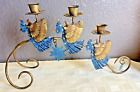 Brass Metal Scroll Angel Candelabra With Stars Americana 17  X 10 