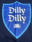 Dilly Dilly Shield Bud Light Beer Hanes 100  Cotton Navy Blue T-shirt Large New
