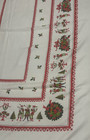 Vintage Christmas Tablecloth - Wreaths- Trees - Pied Pipers