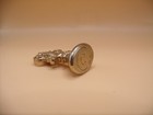 Vintage Mid-century Goldtone Weary Smile Face Sealing Wax Stamp Seal