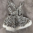 Disney Baby Leopard Print Suspender Skirt Faux Fur Trim Animal Print 0-3m